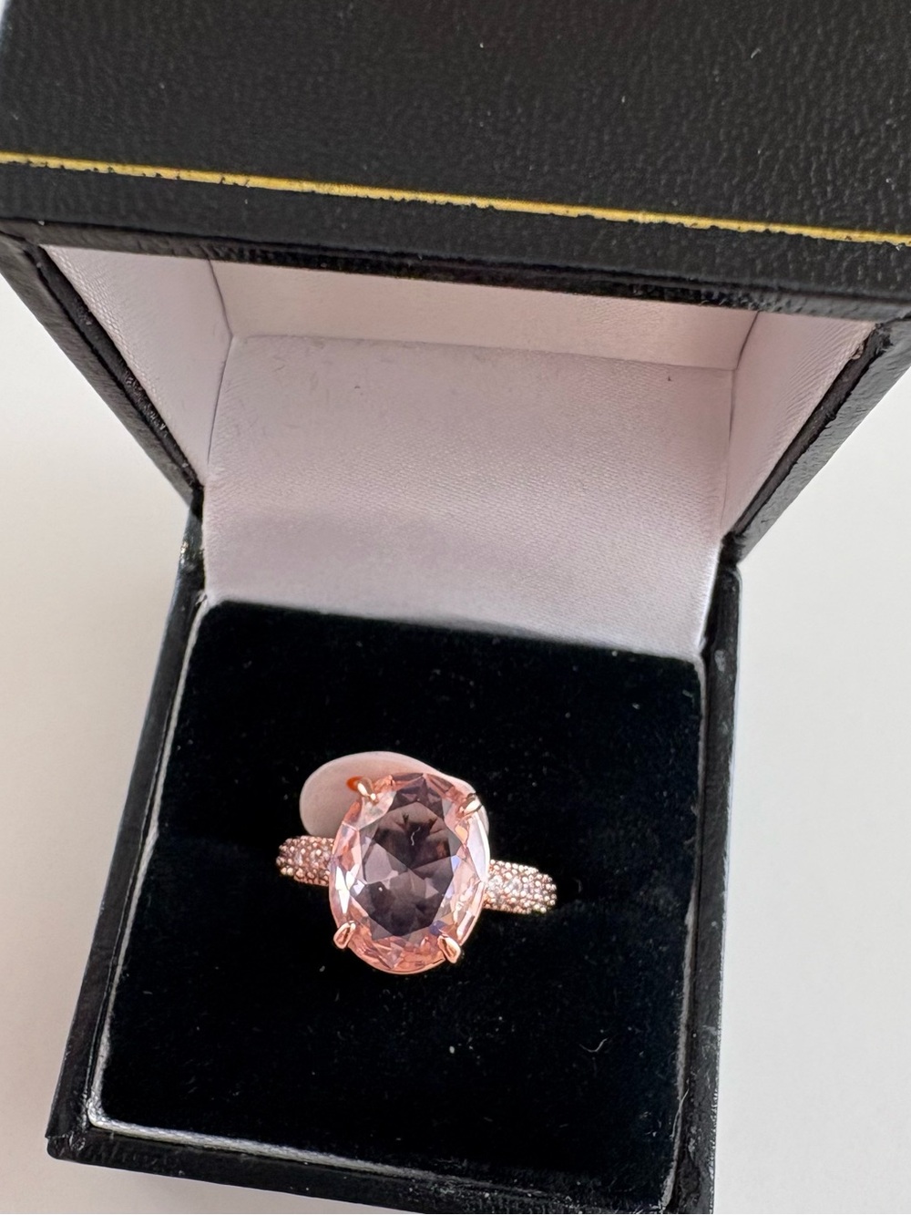Bomb Party Dreaming of You Ring RG81253 Peach Morganite Rose Gold Plating